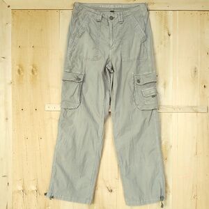 Like New- American Eagle Snappy Stretch Baggy Cargo High Waisted Pants Green